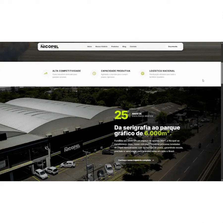 Interface de site desenvolvido pela Storm Mídia